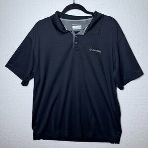 Columbia Mens Sz XL Omni Wick Black Short Sleeve Polo Shirt Golf Fishing Outdoor